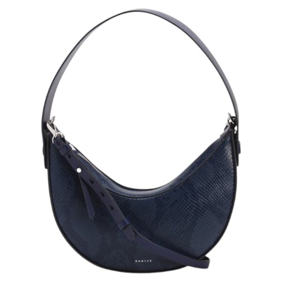 RADLEY LONDON Leather The Kensal Faux Snake Design Small Zip Top Shoulder Bag - Picture 1 of 3